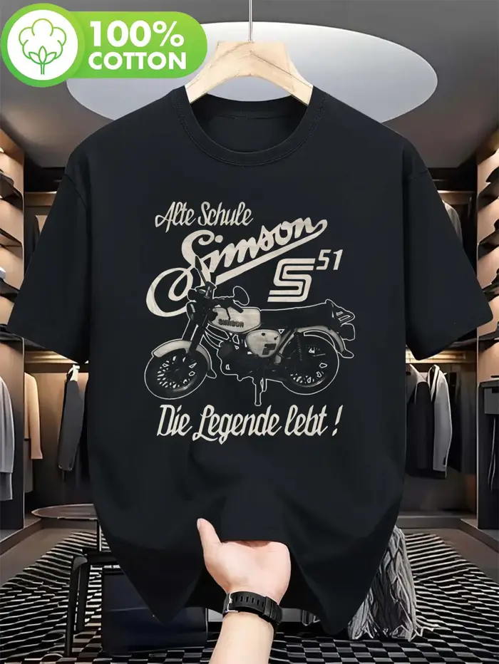 T-shirt moto rétro allemand - T-shirt moto légendaire Simson - Vêtements de motard rétro - Design im