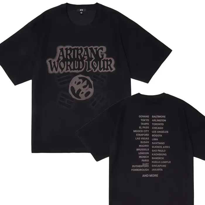T-shirt unisexe en coton à motif imprimé 2026 BTS World Tour, style streetwear été pour hommes et fe