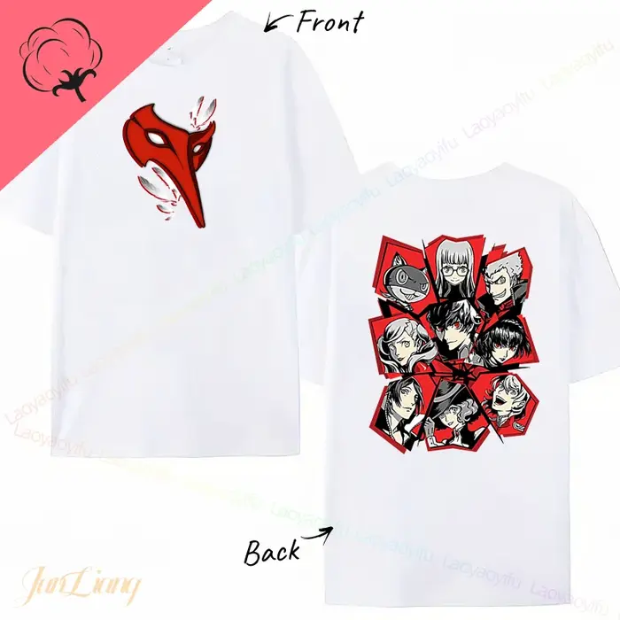 Persona 5 Me et moi-même t-shirt unisexe à manches courtes 100% coton respirant Gamer cadeau chemise