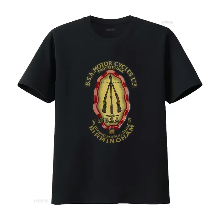 T-shirt noir vintage BSA Motorcycles pour homme, taille S 5XL, avec motif graphique, pour un usage q