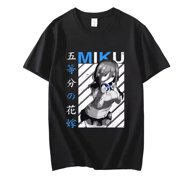 T-Shirt unisexe The Quintessential Quintuplets Campus Anime Otaku Streetwear, cadeau mignon de Manga