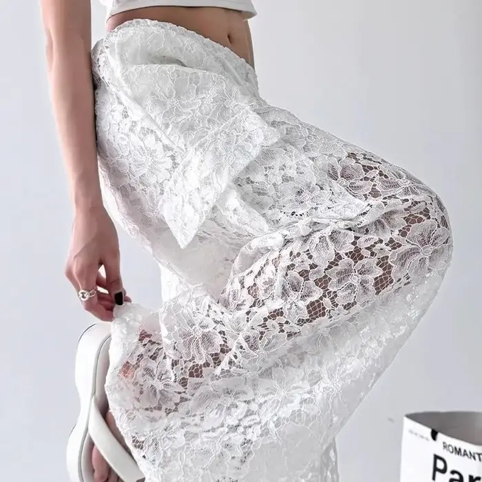 Pantalons Cargo en dentelle femmes vêtements mode Hip Hop Vintage Sexy Streetwear