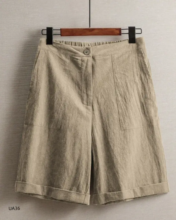 Shorts Bermuda en Lin pour Femme