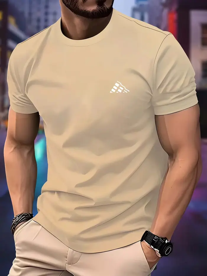 T-shirt de course pour hommes, haut fin, tendance, imprimé, séchage rapide, manches courtes, respira