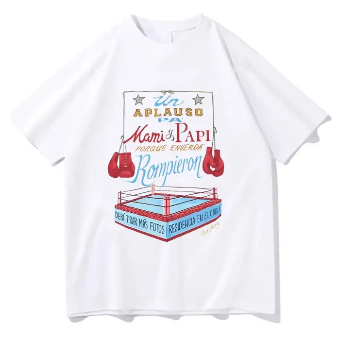 Bad Bunny DTMF Merch boxe T-Shirt hommes/femmes T-Shirt esthétique unisexe haute qualité coton t-shi