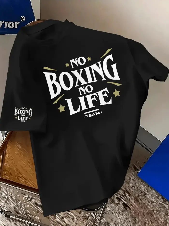 T-shirt en coton noir, sans boxe, sans vie, Streetwear, Fitness, Style décontracté pour hommes