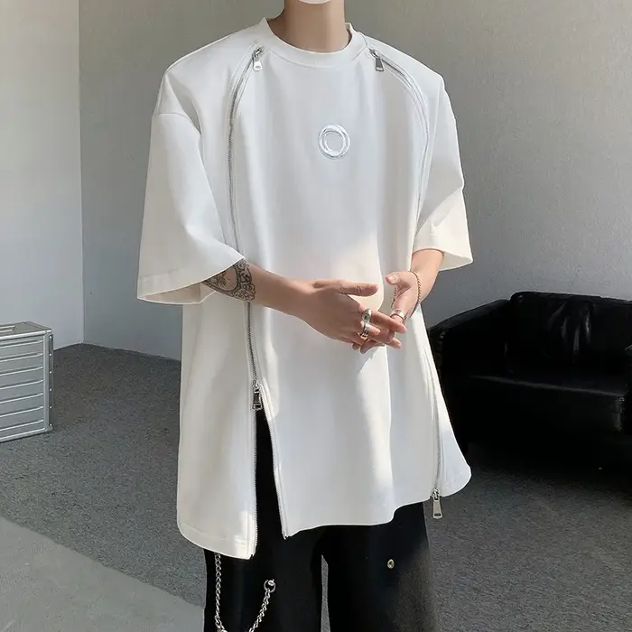 T-shirt à Double Fermeture Éclair Rembourré pour Homme