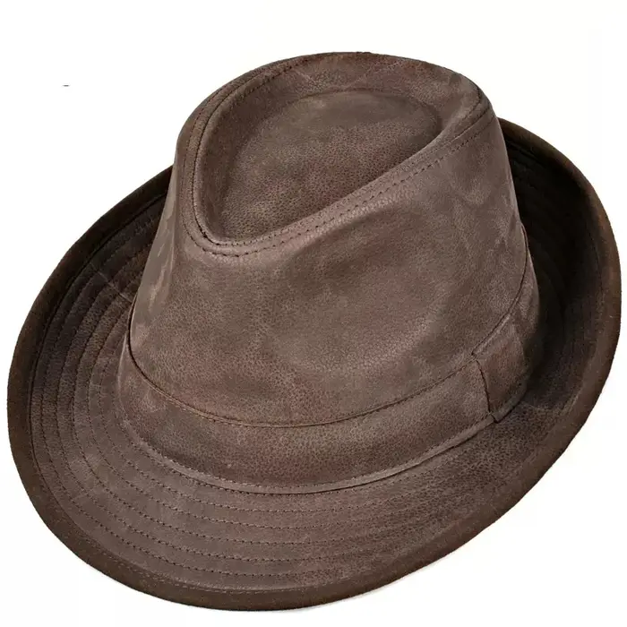 Casquette en cuir Nubuck de haute qualité pour hommes, casquette Vintage en peau de vache, bord en d