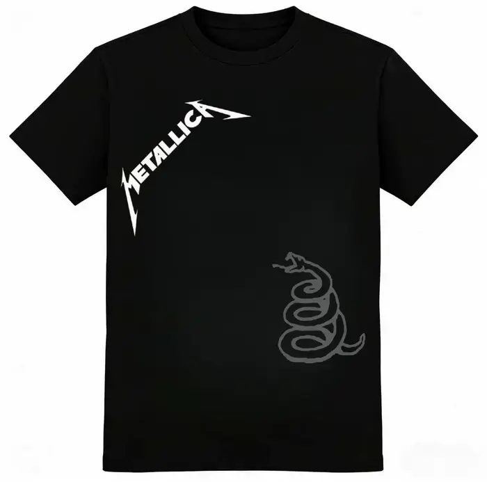 T-shirt Metallica à motif serpent imprimé pour hommes et femmes, t-shirt d'été décontracté à la mode