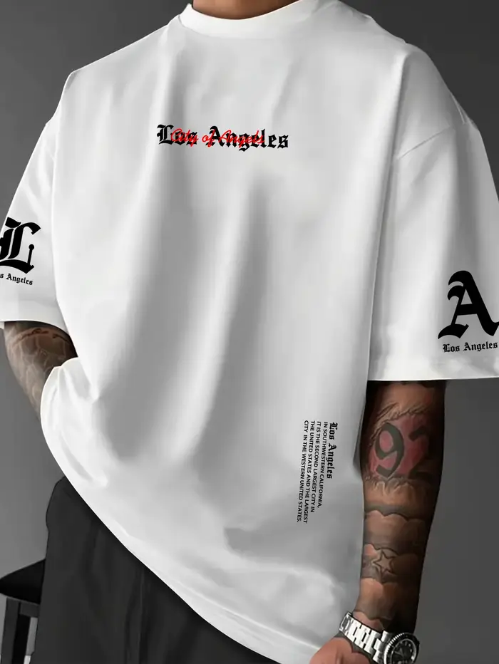 T-shirt à imprimé graphique Los Angeles LA pour homme