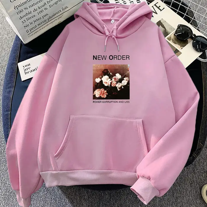 Neworder-Sweat à capuche imprimé graphique