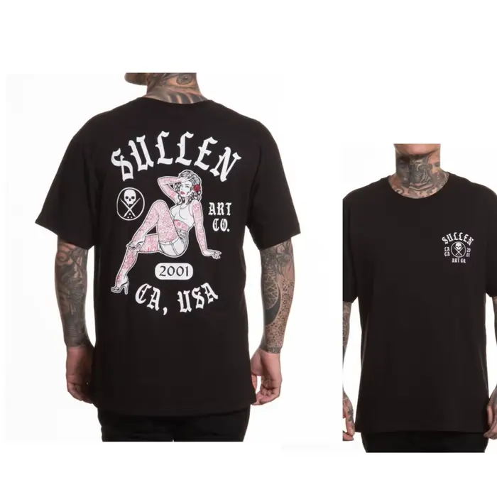 T-shirt décontracté tendance streetwear Cali Pin Up Tattoo Art pour hommes et femmes, marque de luxe