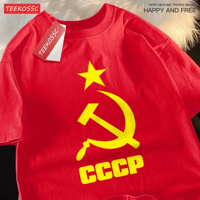 Cccp-T-shirt en Coton pour Homme et Femme