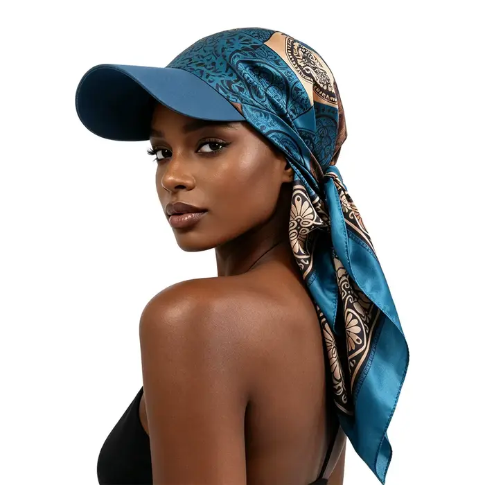 Casquette de baseball pour femme en satin imprimé