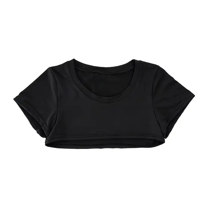 T-shirt court noir à manches courtes pour homme, coupe ajustée, pour entraînement, sport, gym, cours