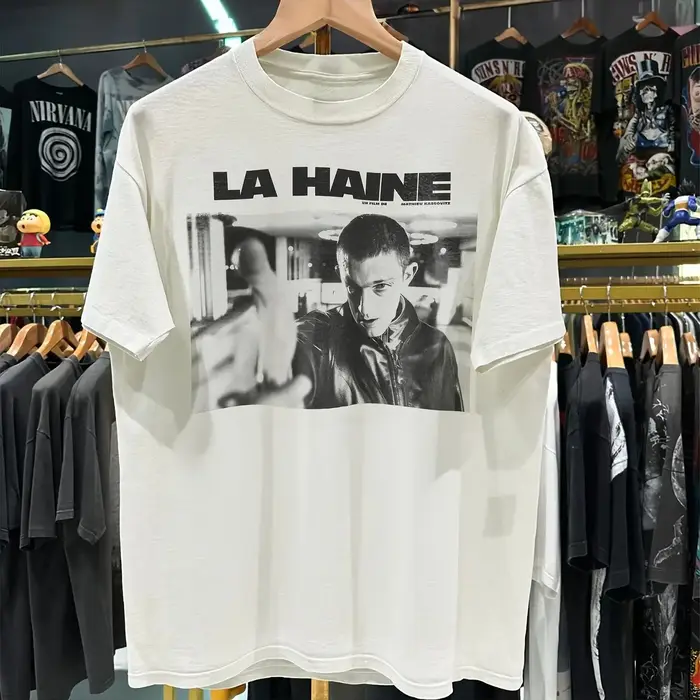 T-shirt à motif de film gangster rétro des années 80 et 90 pour hommes, nouveau style d'été adapté a