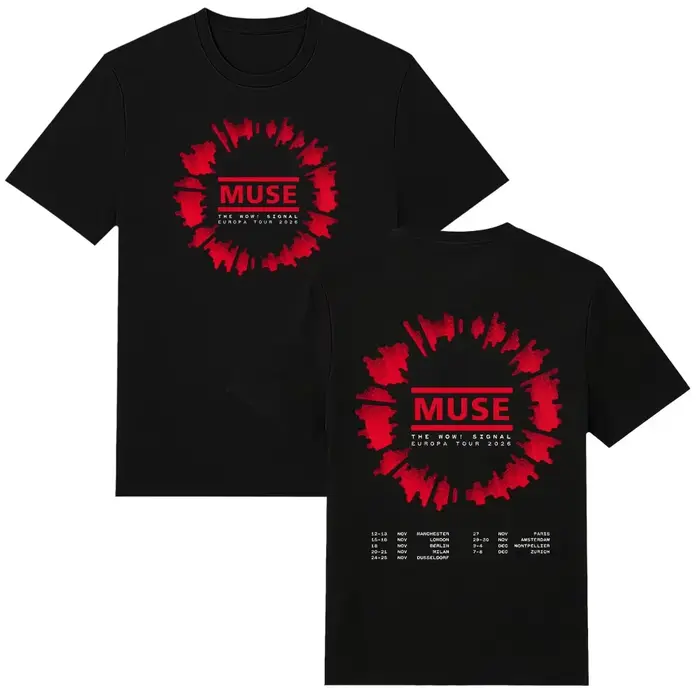 Nouveautés 2026 MUSE The Wow! T-shirt Signal Europa Tour 100% coton unisexe pour hommes et femmes, T