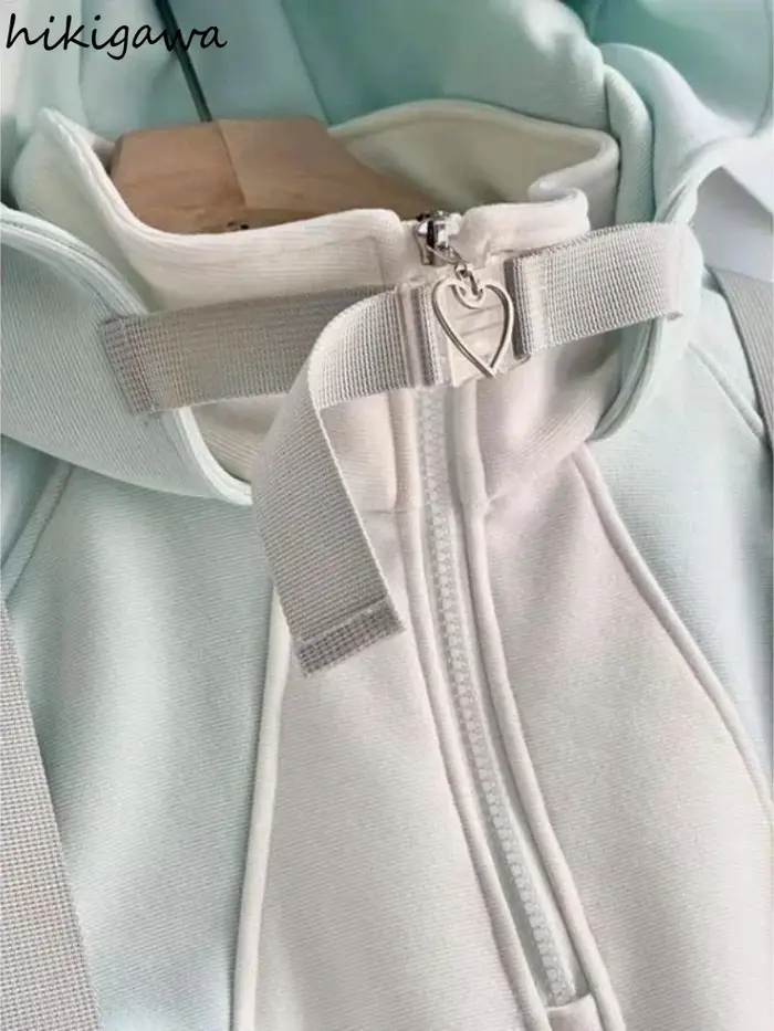 Sweat-shirt à capuche surdimensionné japonais pour femmes, Streetwear de couleur contrastée, Chic et doux, décontracté, Y2k, 2025