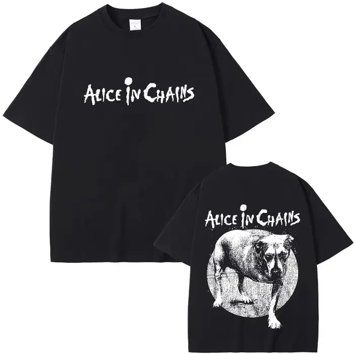 Rock Band Alice en chaînes Double face graphique T-shirts été hommes femmes décontracté haute qualit