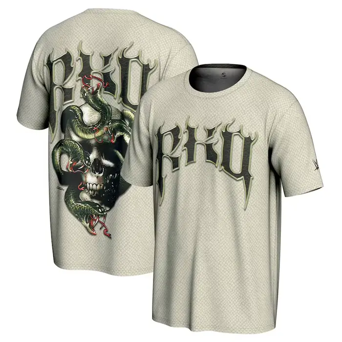 T-shirt classique pour homme, couleur Tan, Randy Orton RKO, motif crâne, mode décontractée, ample, a