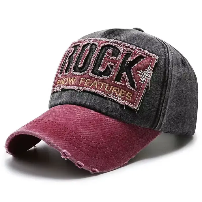 Casquette de baseball en coton brodé lettre Rock pour hommes et femmes