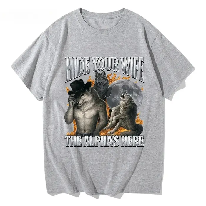 Cachez votre femme, l'alpha-lichien est en route ! T-shirt drôle avec motif de loup-garou