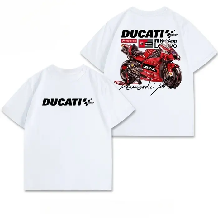 Nouvelle vente : Équipement de course MotoGP - T-shirt décontracté à manches courtes en pur coton po