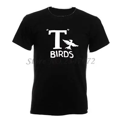 T-shirt Grease John Travolta Olivia Newton John, T Birds Ringer