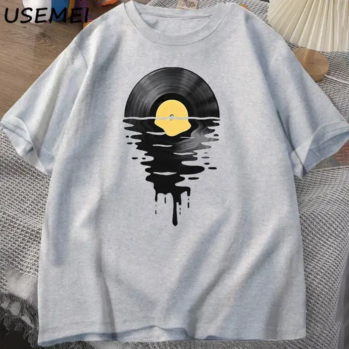 T-shirt Vinyle Cool Coucher de Soleil Vintage pour Amateurs de Musique, DJ, Professeurs de Musique –