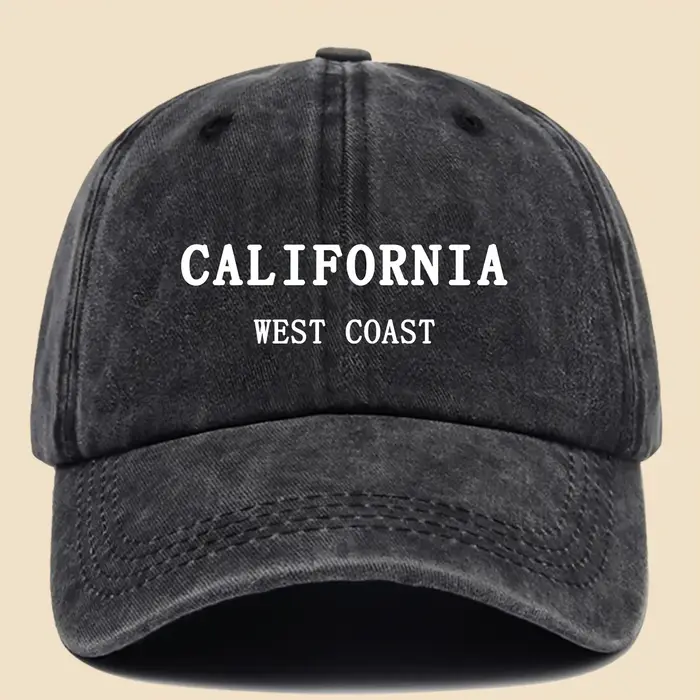 Casquette de baseball California West Coast - 1 pièce - Réglable avec fermeture snapback, respirante