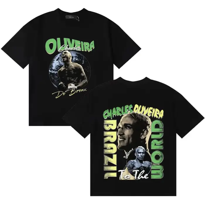 Charles Oliveira – T-shirt imprimé graphique pour hommes et femmes, vêtements Harajuku en pur coton,