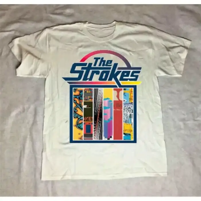 T-shirt vintage des années 90 de la tournée rock des The Strokes pour hommes, avec graphiques offici