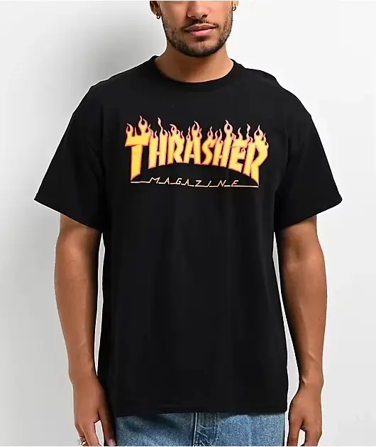 T-shirt tendance de marque de skateboard avec logo flamme classique