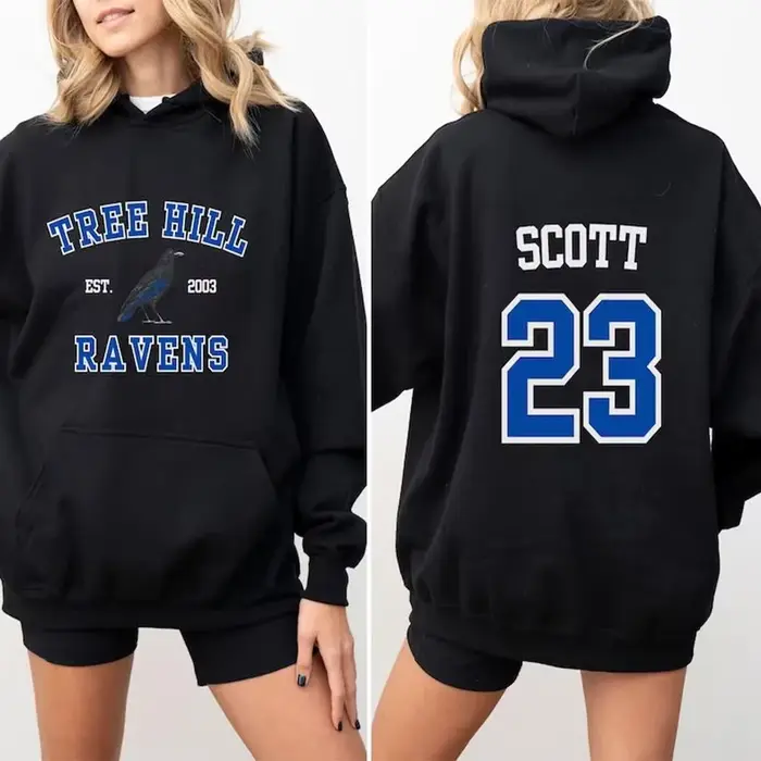 Sweat à capuche TREE HILL RAVENS One Tree Hill Nathan Scott 23, sweat à capuche, émission de télévis