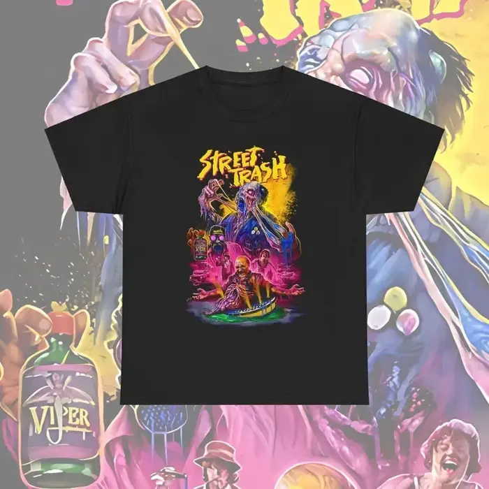 T-shirt de film d'horreur Street Trash, t-shirt graphique rétro vintage, haut en coton unisexe, chem