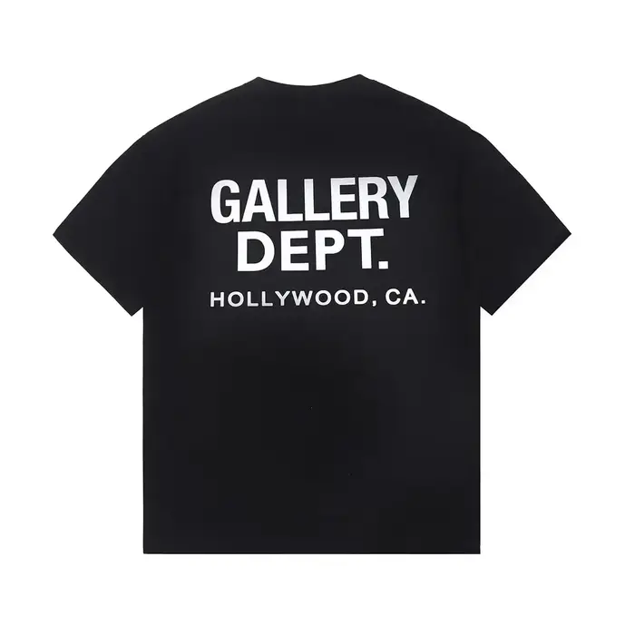 2026 Collection Homme GALLERY DEPT. T-shirt noir et jaune imprimé HOLLYWOOD CA, surdimensionné, en c