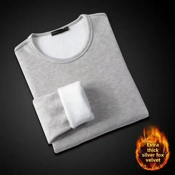 T-Shirt à manches longues doublé polaire pour hommes et femmes