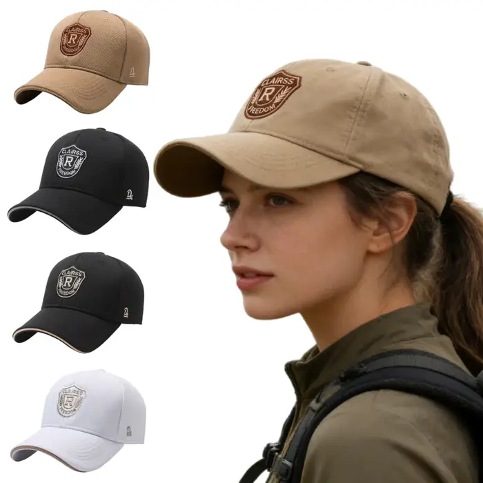 Casquette de baseball noire tendance avec logo brodé