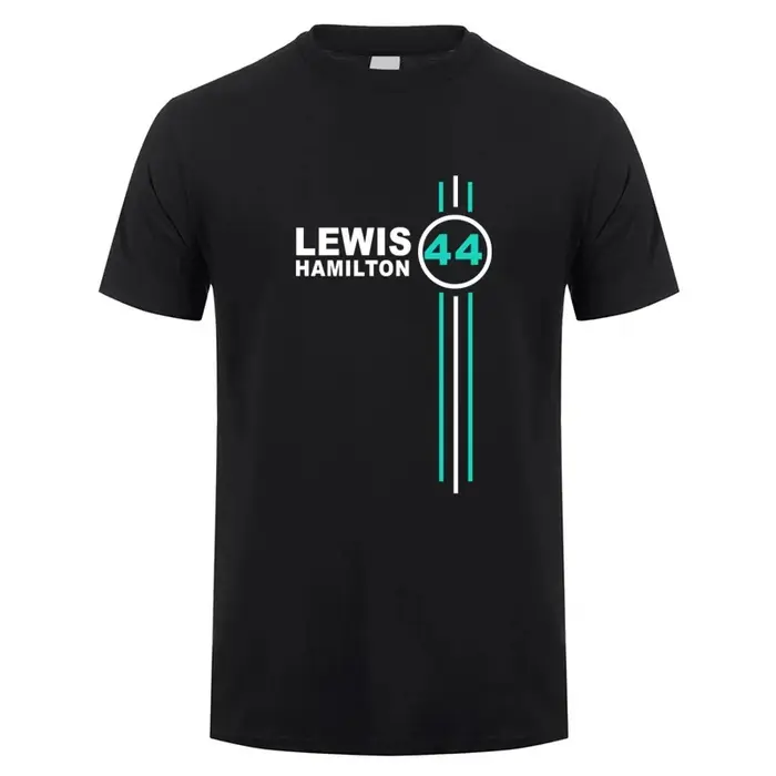 T-shirt manches courtes homme, estival et en coton, Lewis Hamilton 44, 71857
