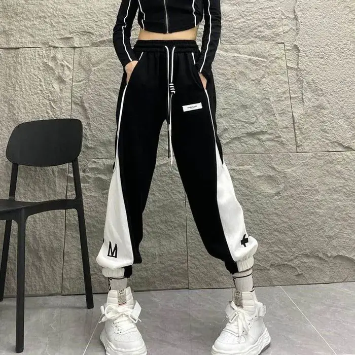 Sarouel femme 2025 Vintage mode élasticité décontracté femme pantalon de sport élégant chaud Trendee