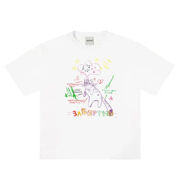 T-Shirt à Manches Courtes en Coton pour Homme, Streetwear, Imprimé Graphique Chat, Harajuku, Goth, Y