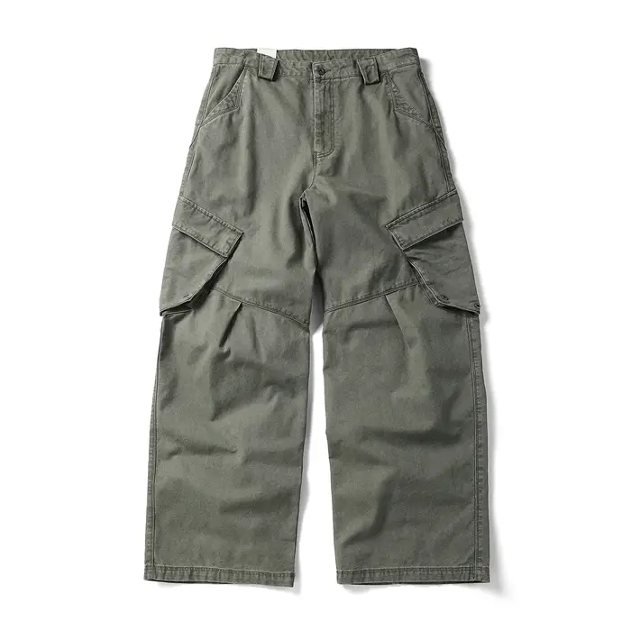 Pantalon cargo robuste pour homme, style vintage américain, coupe droite, surdimensionné, délavé, 10