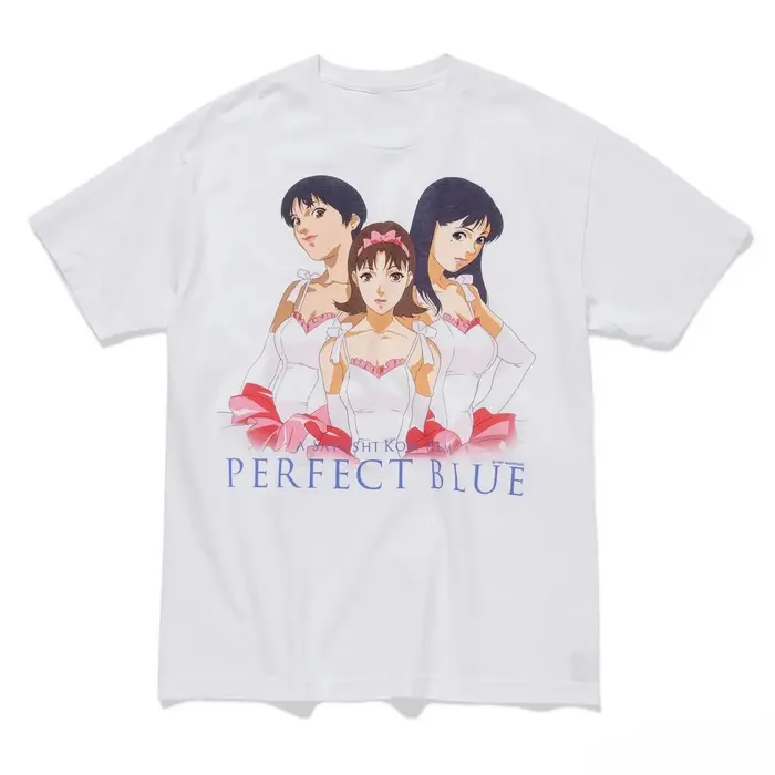 T-shirt Anime Perfect Blue Vintage Lavé Esthétique Y2K Rétro Graphique Unisexe Coupe Oversize Col Rond Coton Manches Courtes