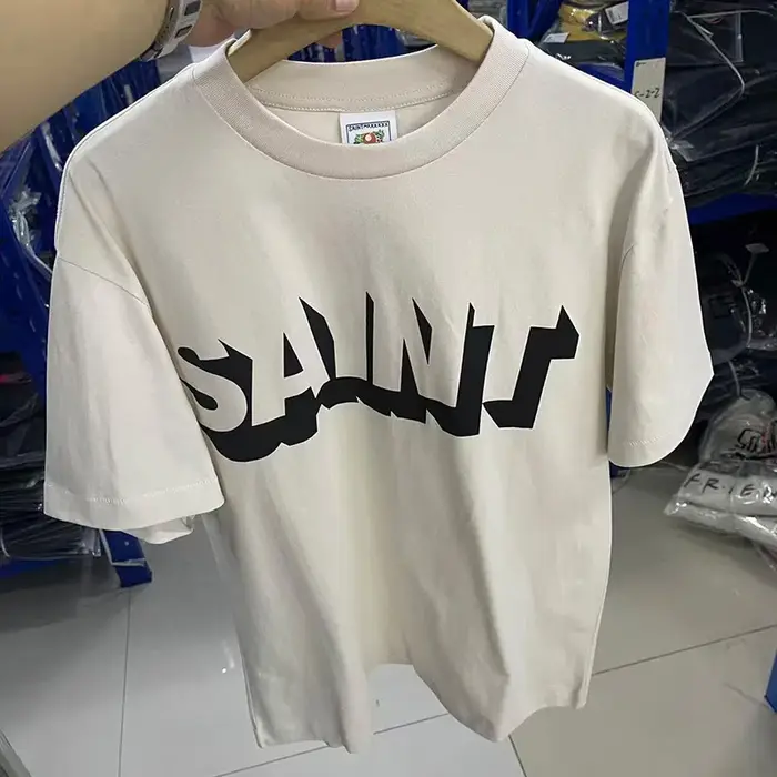 Streetwear col rond SAINT T-shirts hommes femme bonne qualité mode Simple lettre impression t-shirt 