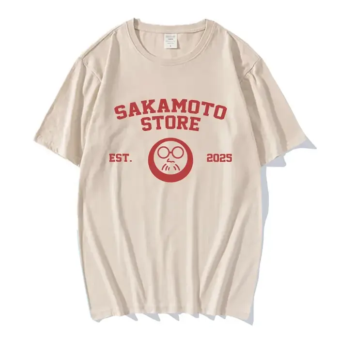 T-shirts Sakamoto Store EST 2026, impression de dessins animés manga Sakamoto Days, t-shirt à manche