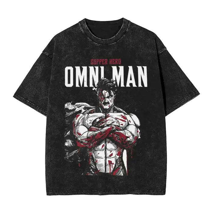T-shirts Super Héros Omni Man Invincible Lavés Streetwear Hip Hop Vintage T-shirts Homme Femme Manch