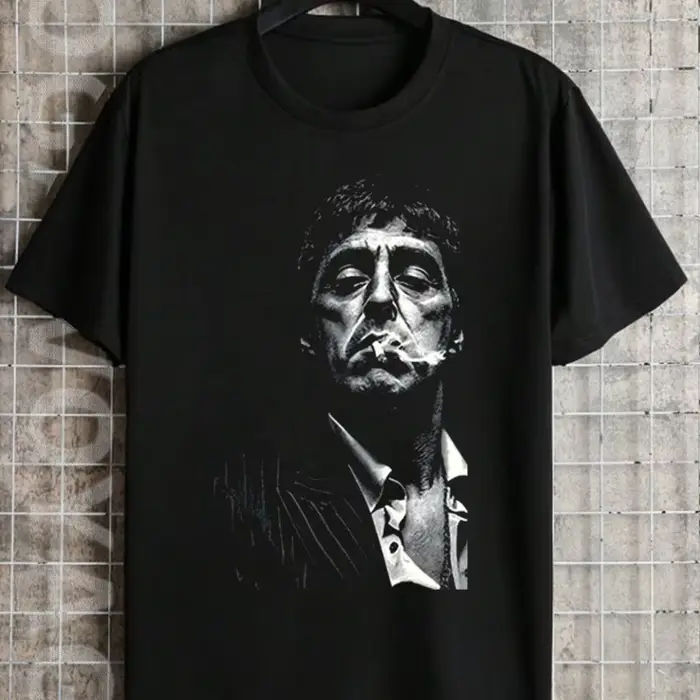 T-shirt imprimé Tony Montana Donnie Brasco pour homme - Look emblématique de collection pour tenue décontractée et cadeaux