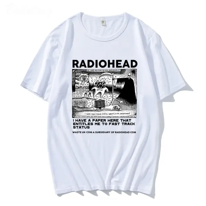 Radiohead t-shirt hommes Vintage classique t-shirts amérique du nord Tour Rock garçon Camisetas Hombre Hip Hop unisexe 100% coton surdimensionné hauts