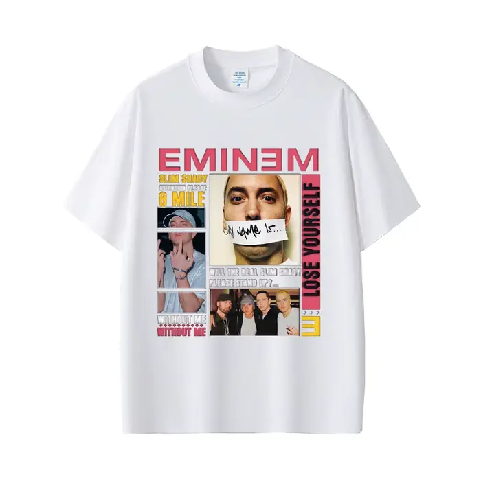 Rappeur Eminem Slim Shady Pop musique T-shirt vêtements pour hommes Vintage Streetwear