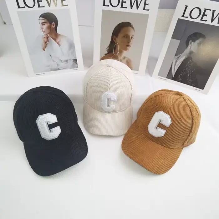 Casquette de baseball en velours côtelé pour hommes et femmes